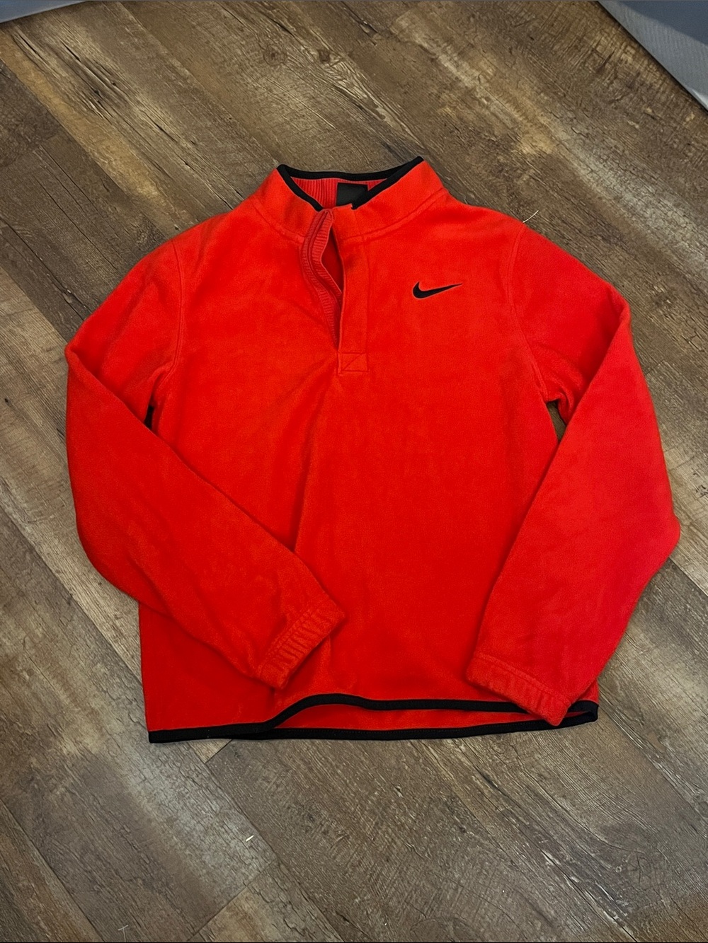 Nike  Red Quarter-Zip Fleece Pullover